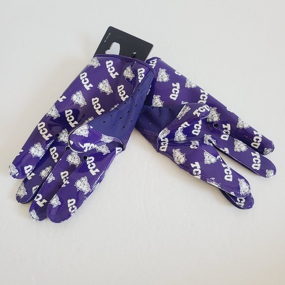 Nike Vapor Jet 7.0 Football Gloves NCAA TCU DX5300-503 Size 3XL Purple - Picture 2 of 3